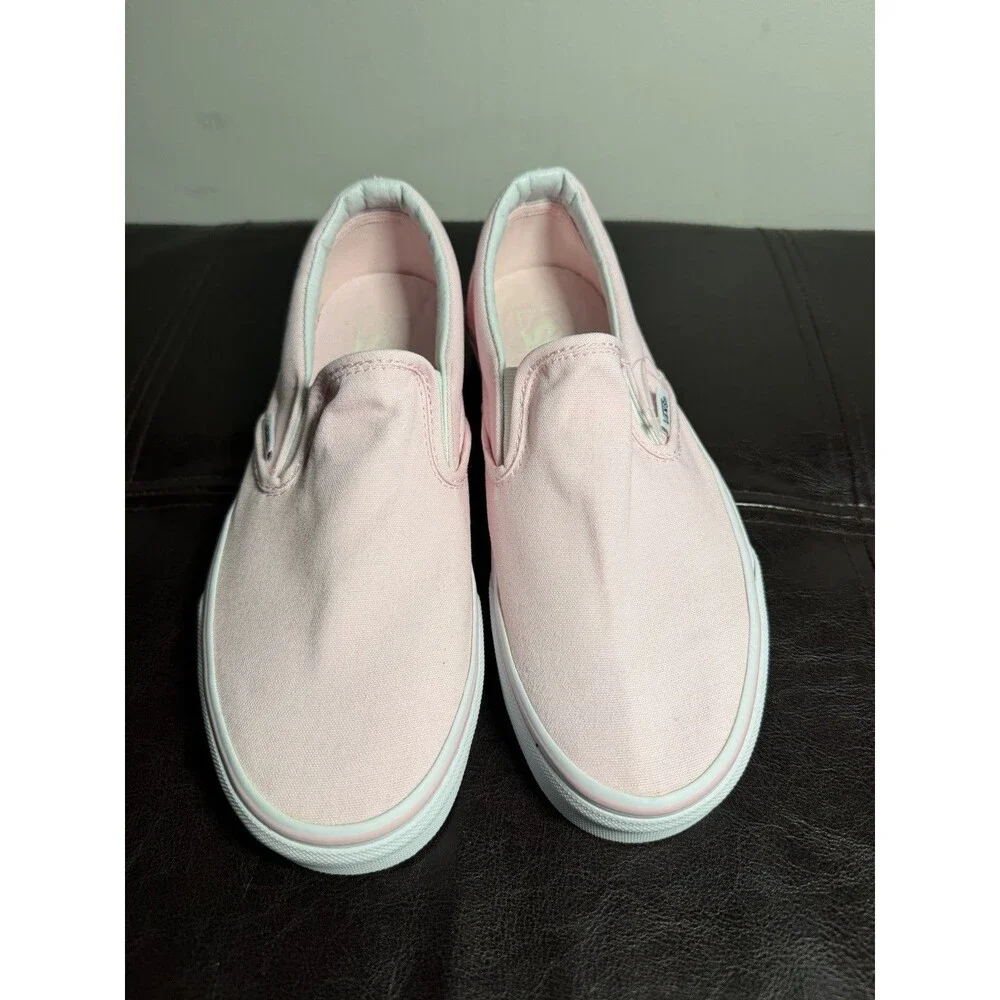 Vans Classic Slip-On Women’s Size 8 Pink White Athletic Skate Shoes Sneakers - Picture 2 of 7